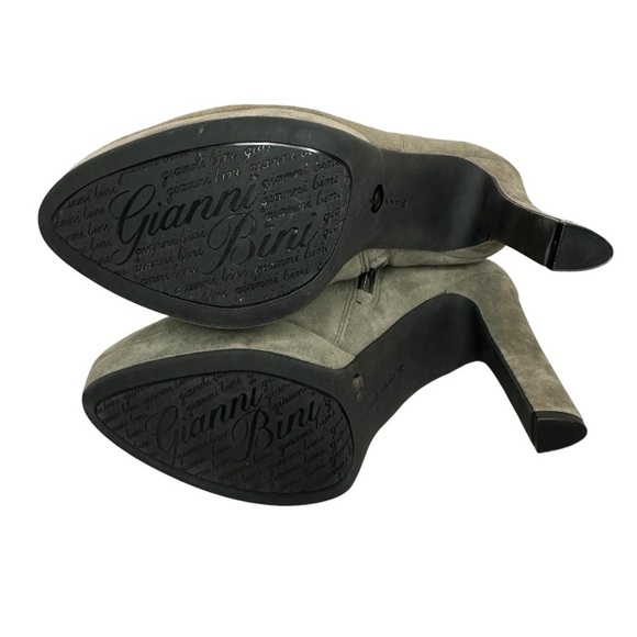 Gianni Bini Women’s Gray Leather Heeled Booties Size 8.5M - Picture 11 of 14